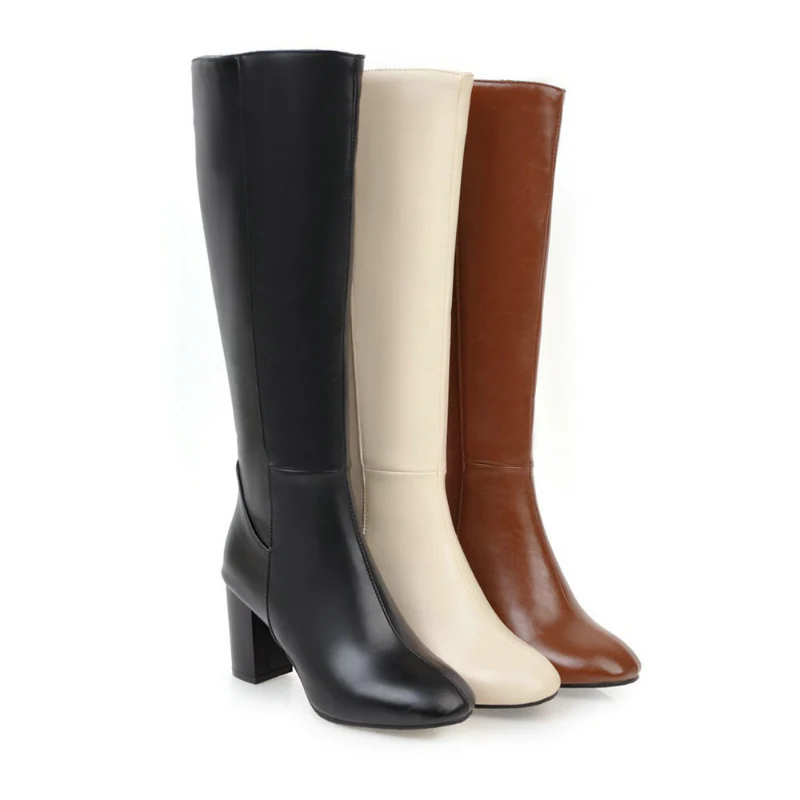 Damen Stiefel | Klassische hohe Stiefel mit Blockabsatz - Image 2