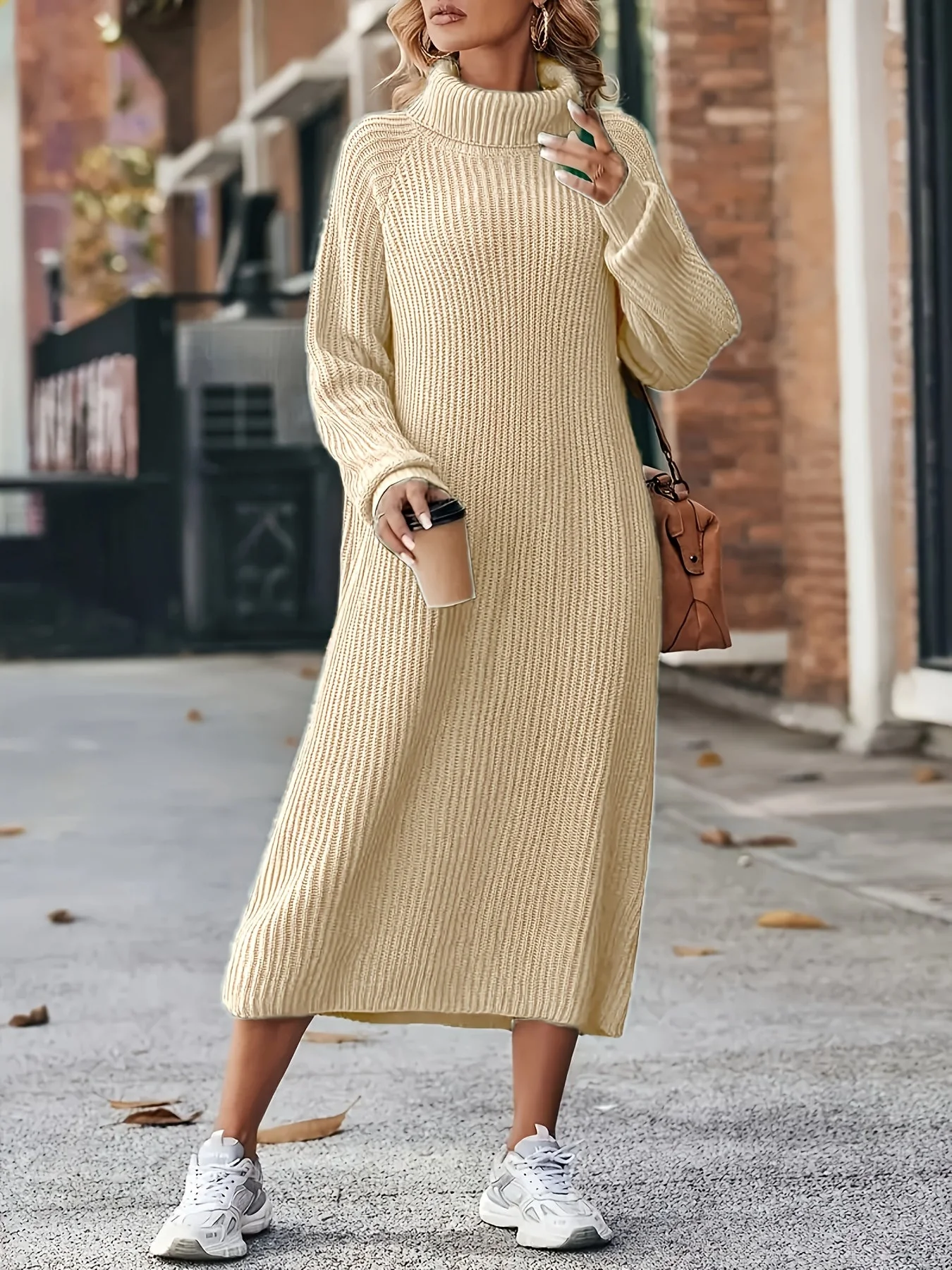 Damen Strickkleid Rollkragen | Langarm und Midi-Länge - Image 10