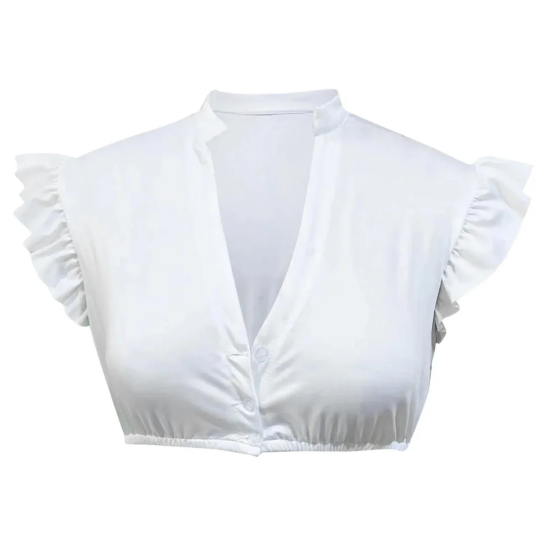 Damen Traditionell Weiße Oktoberfest Dirndl Bluse - Image 2