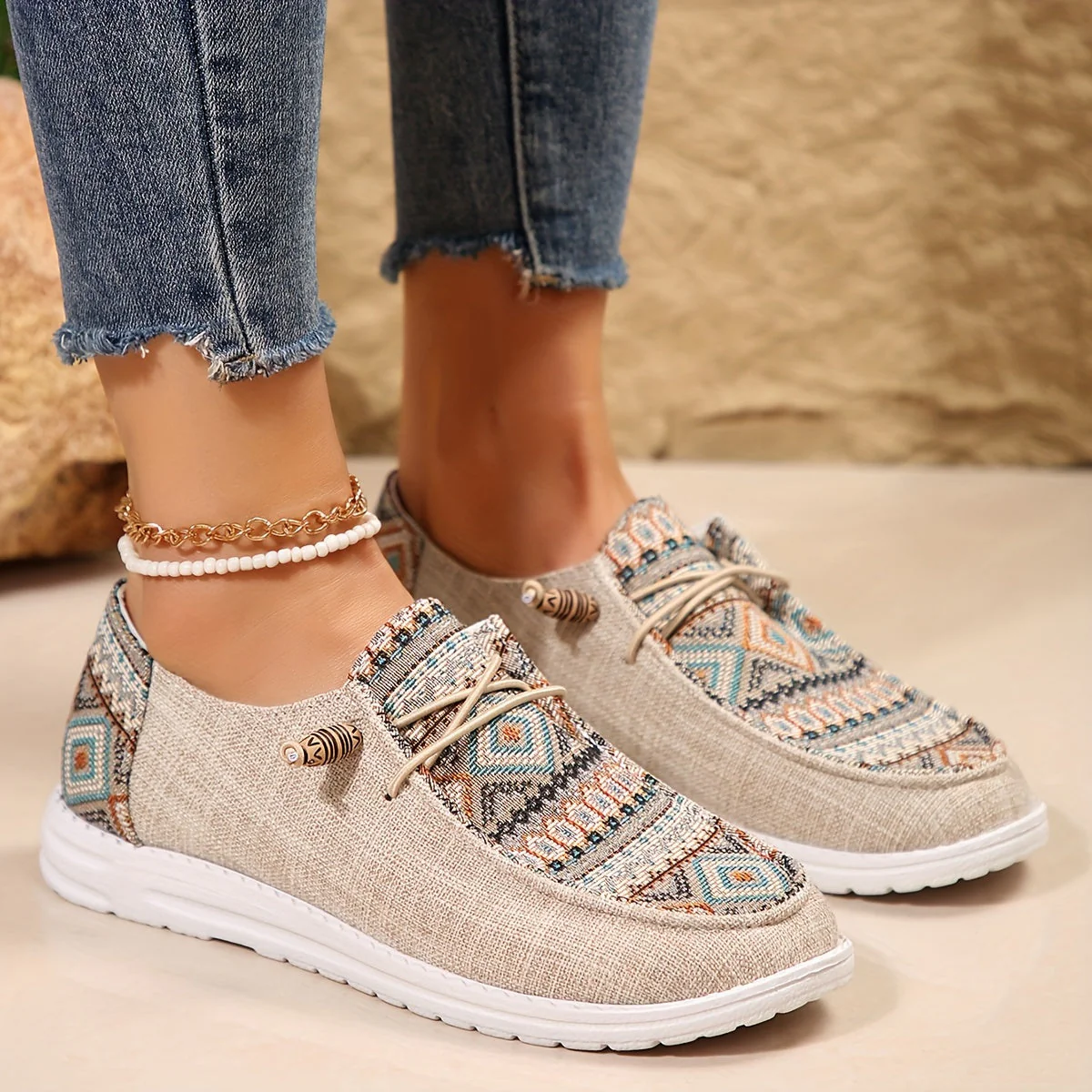 Damen Vintage Geometrische Schuhe - Image 15