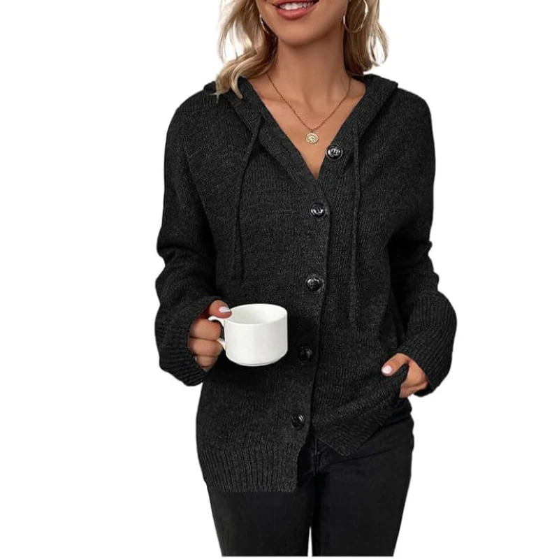 Damen Warme Strickjacke | Knopfjacke