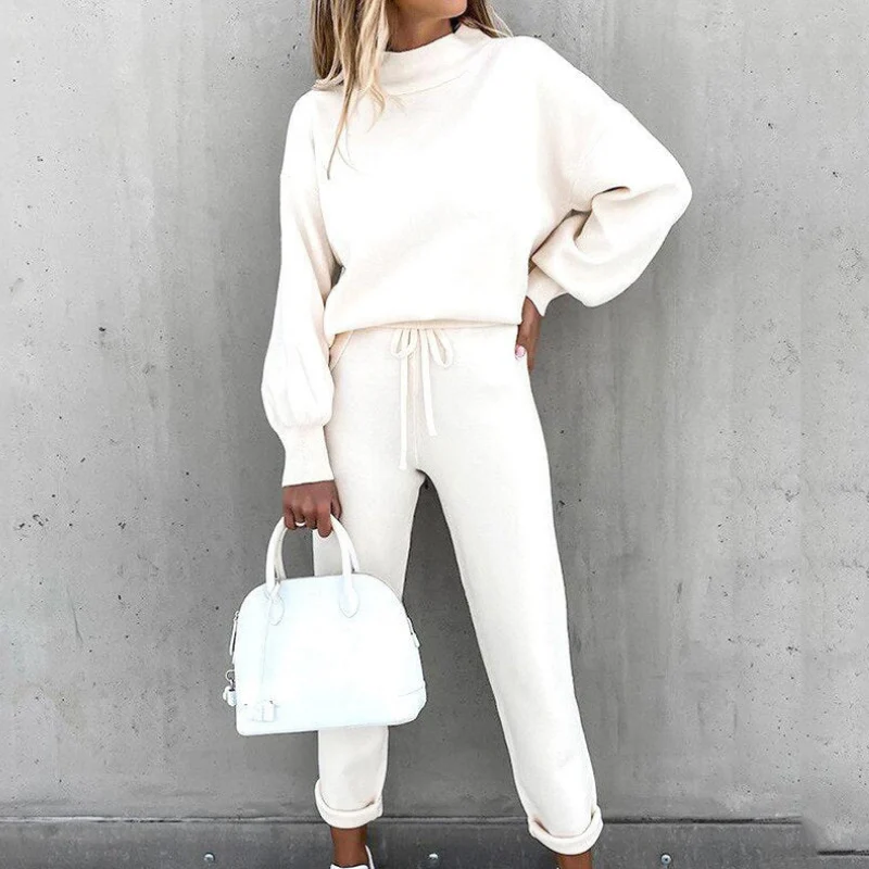 Damen Zweiteiler Set | Freizeitanzug mit Pullover und Hose
