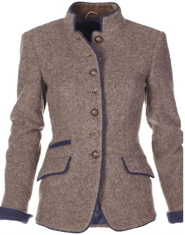 Damenjacke Unifarbe Elegant für Vielseitige Looks mit Langen Ärmeln