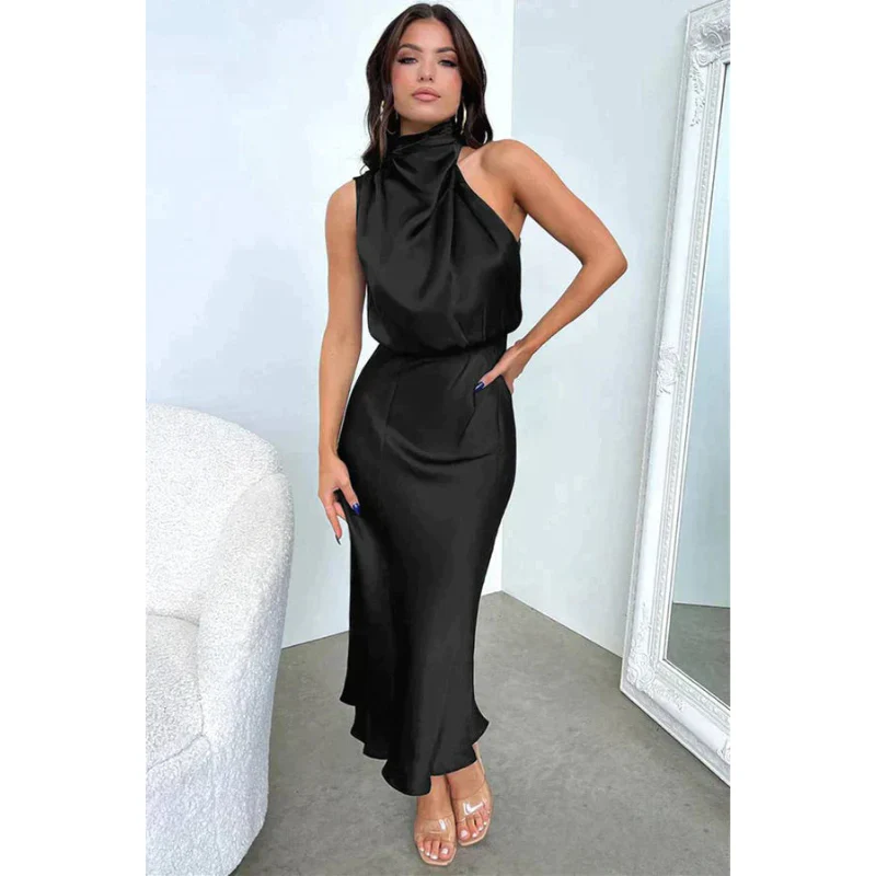 Damenkleid mit Halfterform | Midilänge