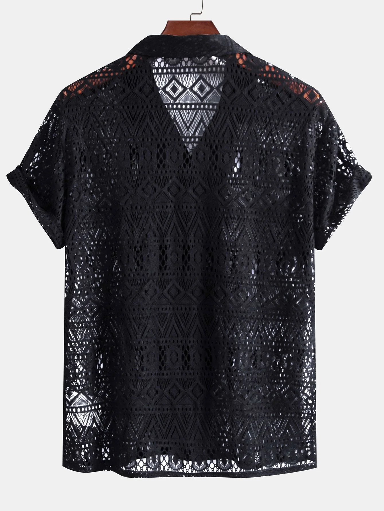 David | Transparente Häkelshirt mit Ethno-Muster