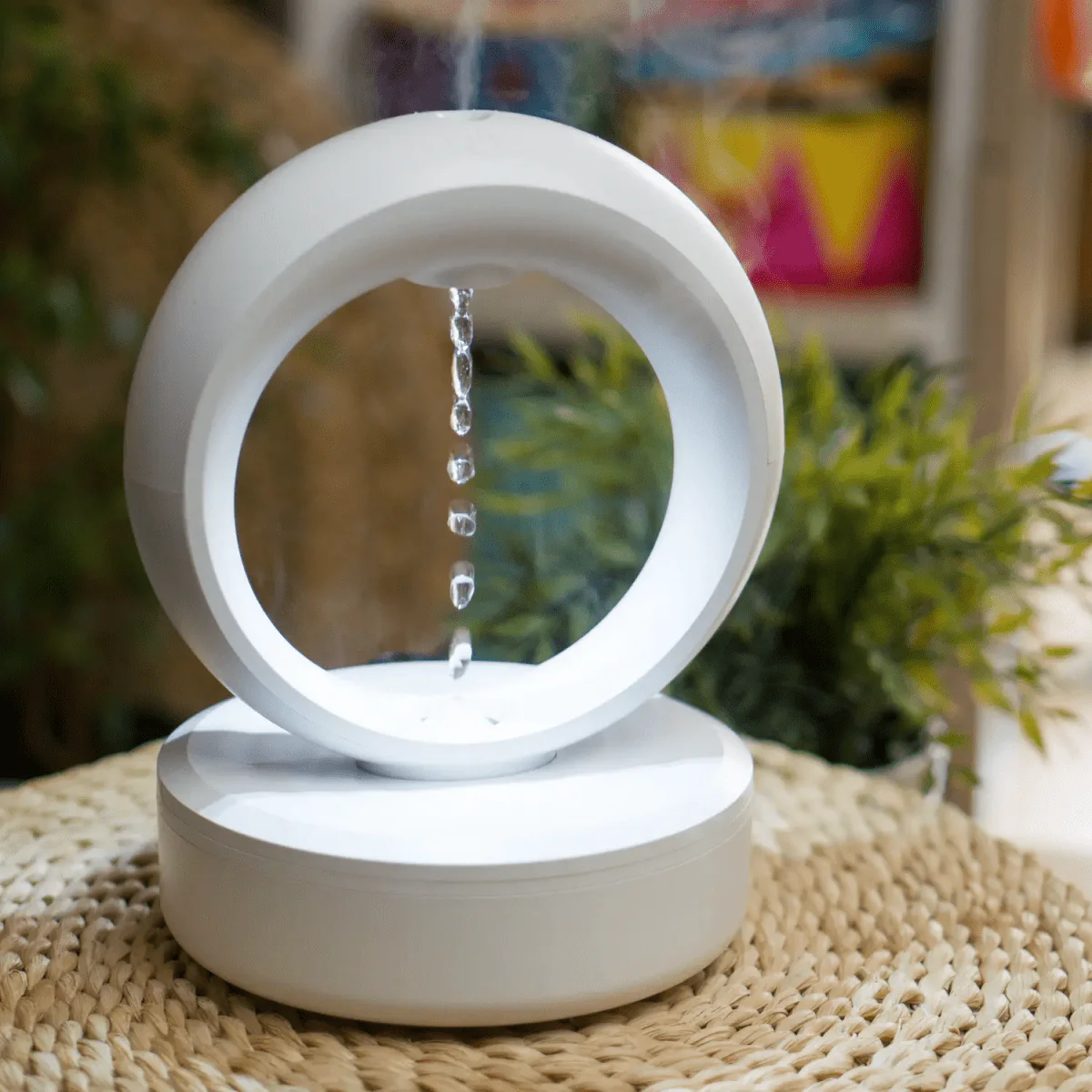 Design-Luftbefeuchter mit LED & Schwebetropfen-Effekt – Touch Control & Flüsterleise