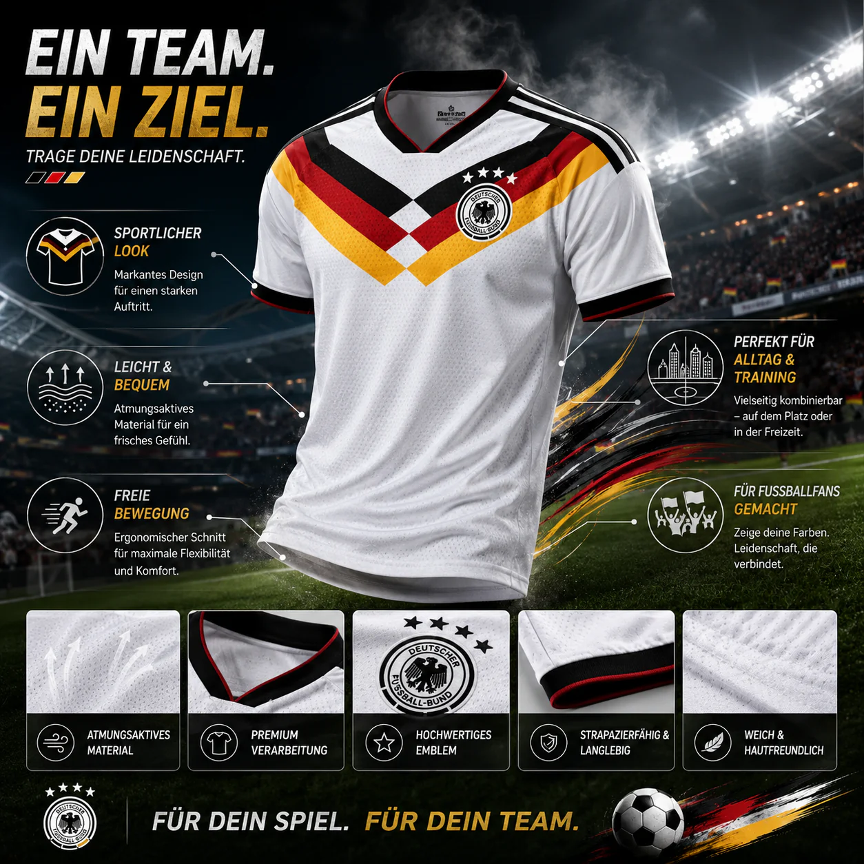 Deutschland Weltmeisterschaft Trikot 2026 Fußballtrikot Herren - Image 2