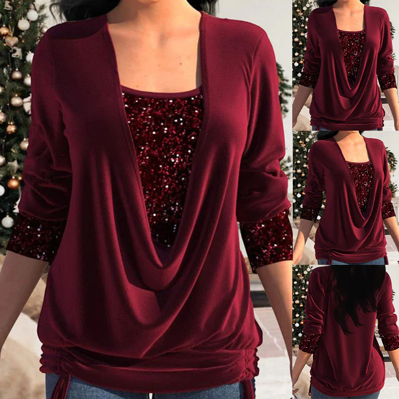 Diana | SparkleFlow Paillettenbluse in Übergröße