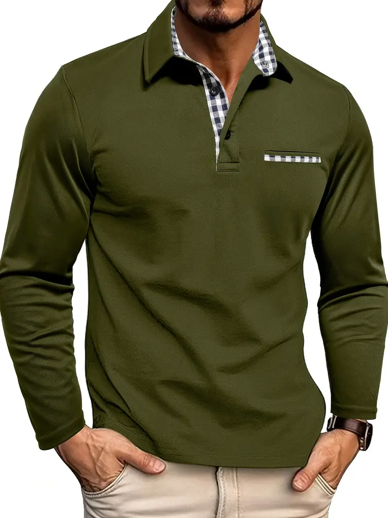 Diego – Langarm Herren Poloshirt mit Kontrastdetails
