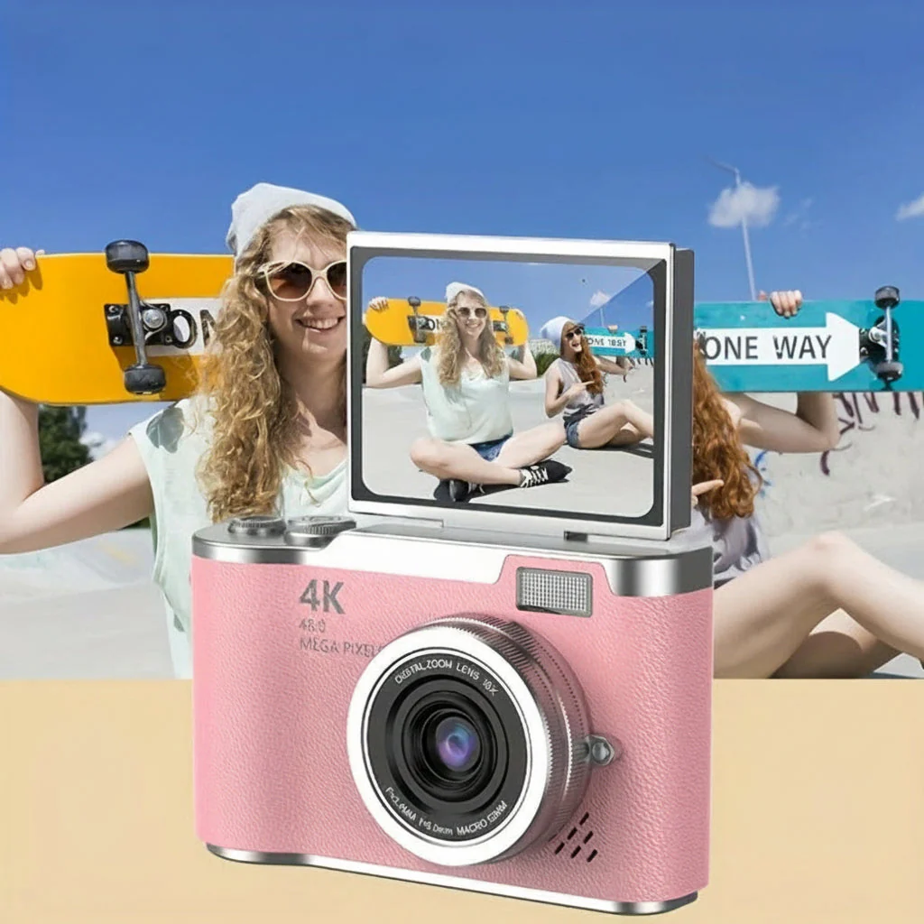Digitalkamera 4K Vlogging Kamera Klappdisplay Video Foto - Image 3
