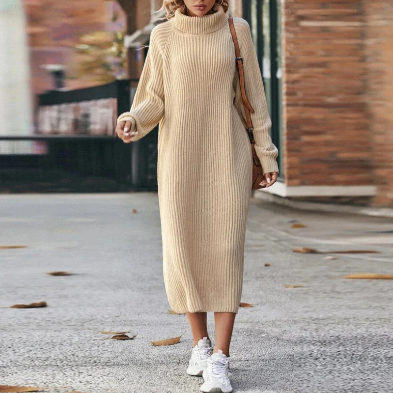 Dina | Langes Strickkleid Damen modern & stilvoll tragbar - Image 2