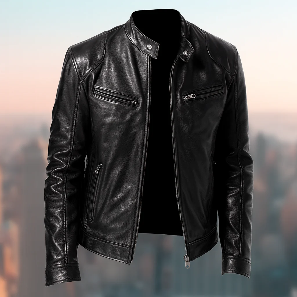 Elegante Herrenjacke Aus Leder – Zeitloses Design, Vielseitig Für Jeden Anlass