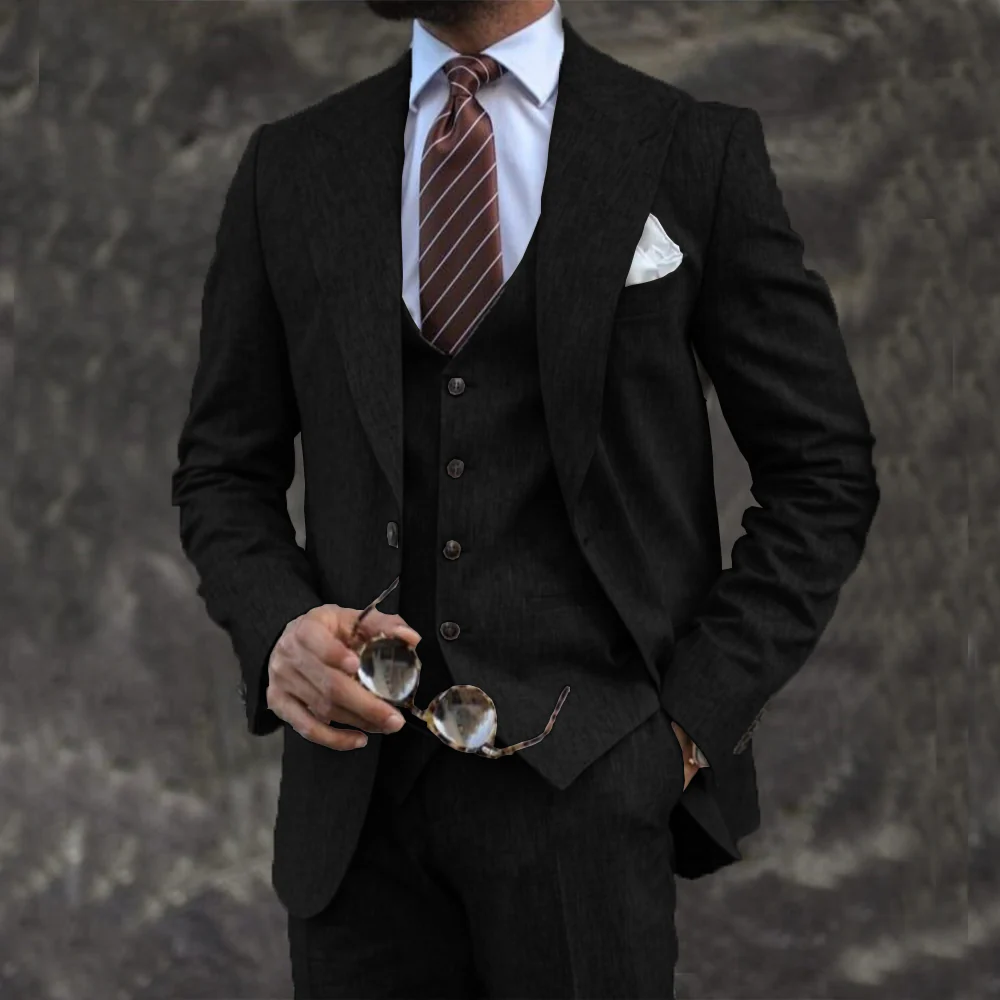 Eleganter 3-teiliger Herrenanzug mit Blazer, Weste und Hose - Thilo - Image 3
