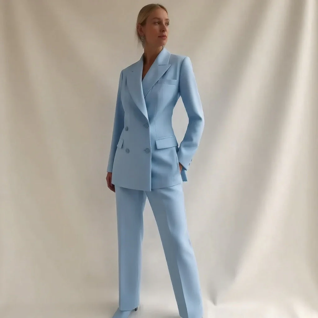 Eleganter Damen Hosenanzug mit Doppelreiher
