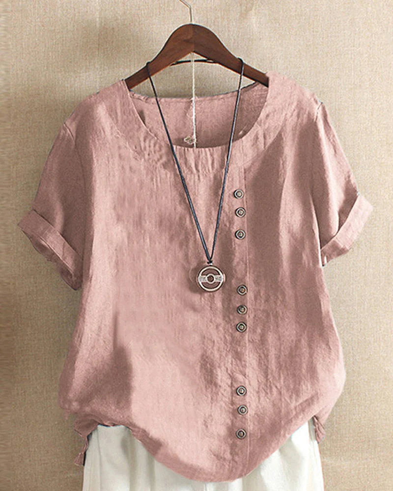Elegantes Damen-T-Shirt aus Leinen für Sommer-Outfits - Ivonne - Image 2