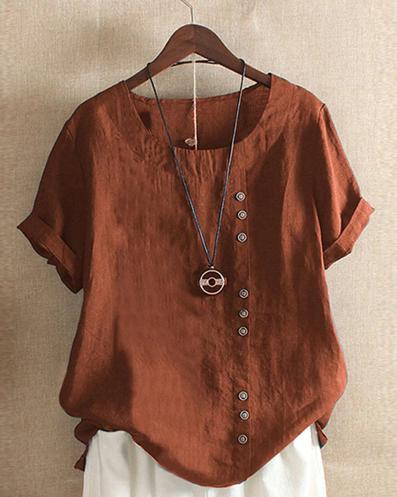 Elegantes Damen-T-Shirt aus Leinen für Sommer-Outfits - Ivonne - Image 4