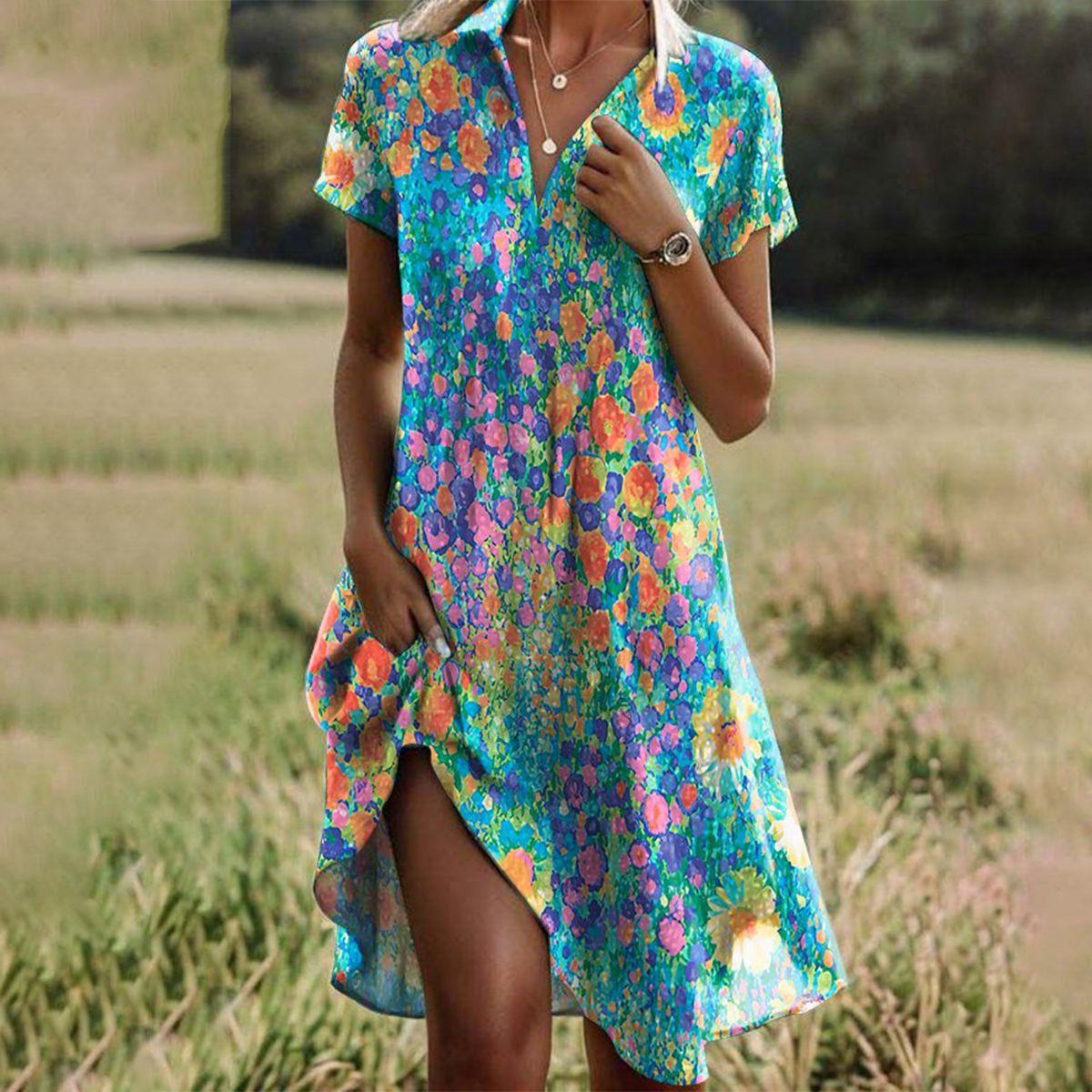 Elegantes Maxikleid für Frauen – Boho-Chic Sommerkleid Lang mit Romantischen Details und Fließender Silhouette