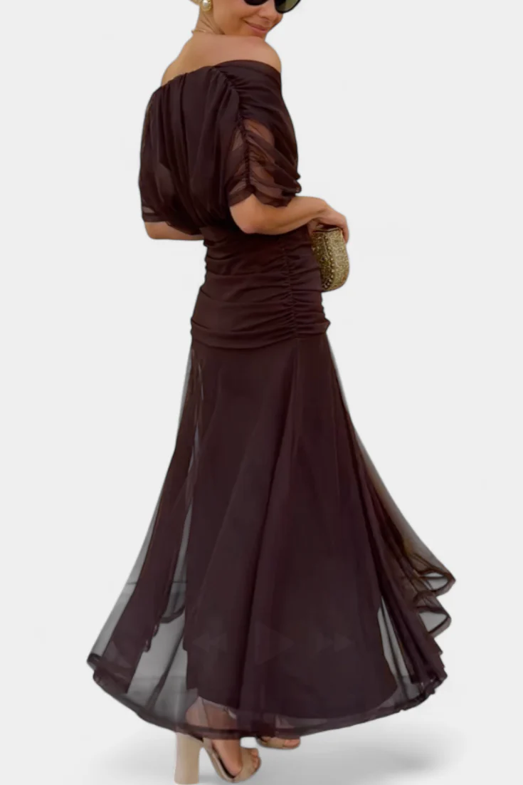 Elegantes Schulterfreies Langes Abendkleid für Frauen – Zeitlose Eleganz für Besondere Anlässe - Image 5