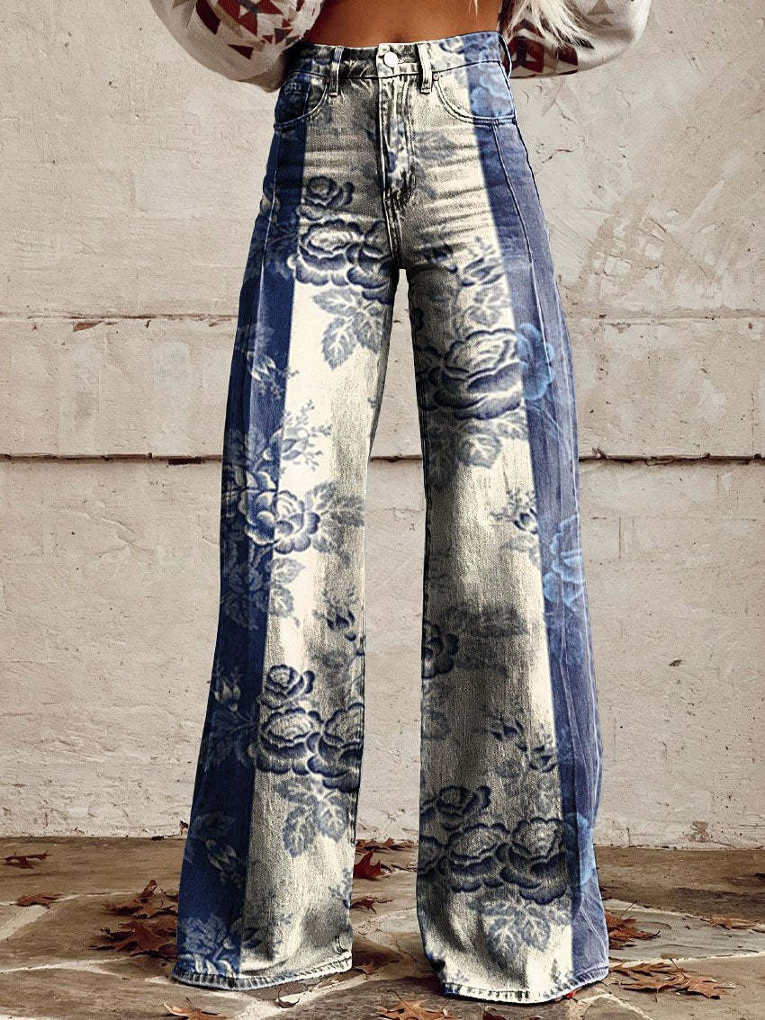 Elena | Bequeme Damenhose mit weitem Streifen Design - Image 2
