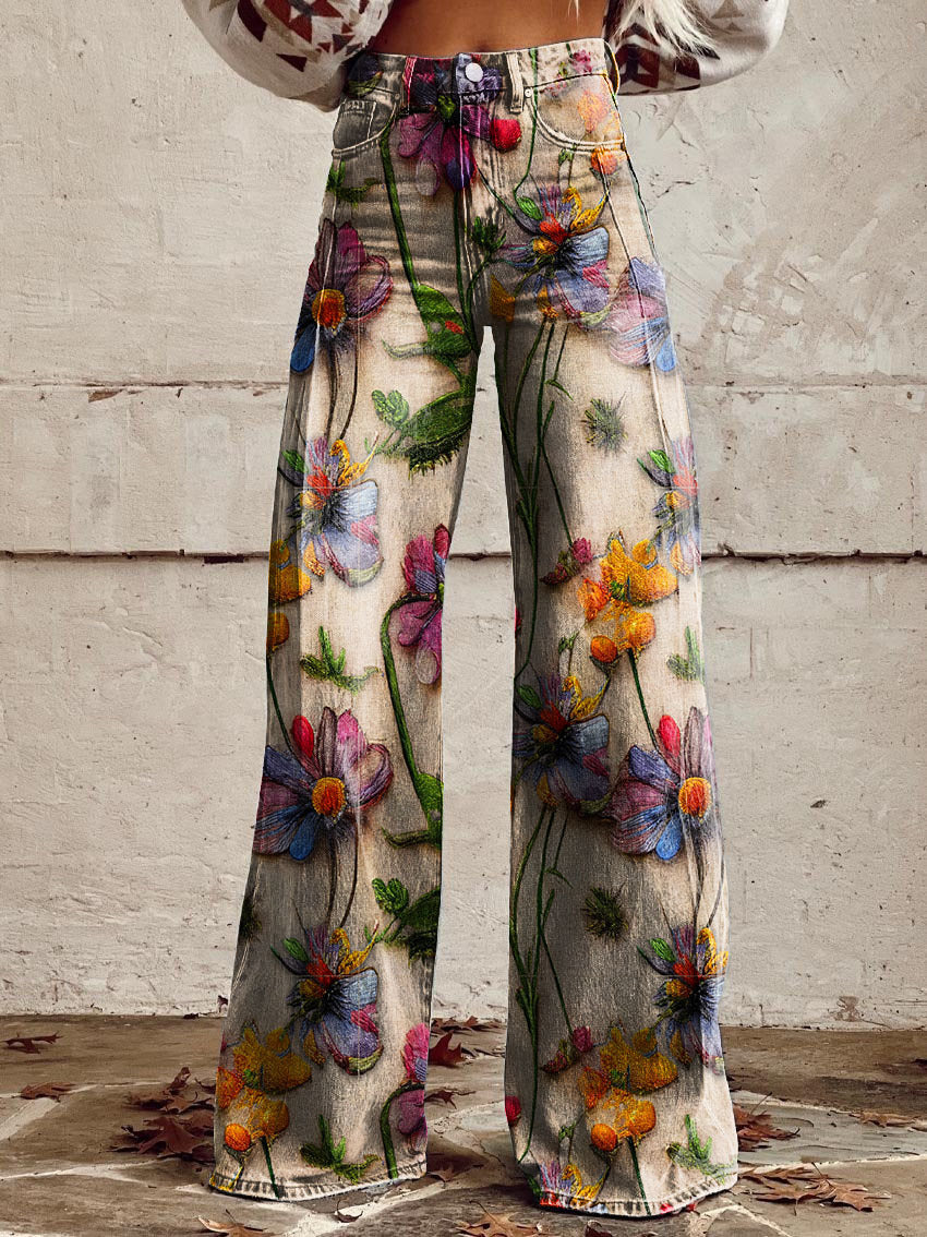 Elena | Bequeme Damenhose mit weitem Streifen Design - Image 4
