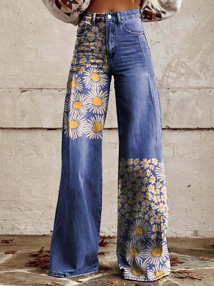 Elena | Bequeme Damenhose mit weitem Streifen Design - Image 6
