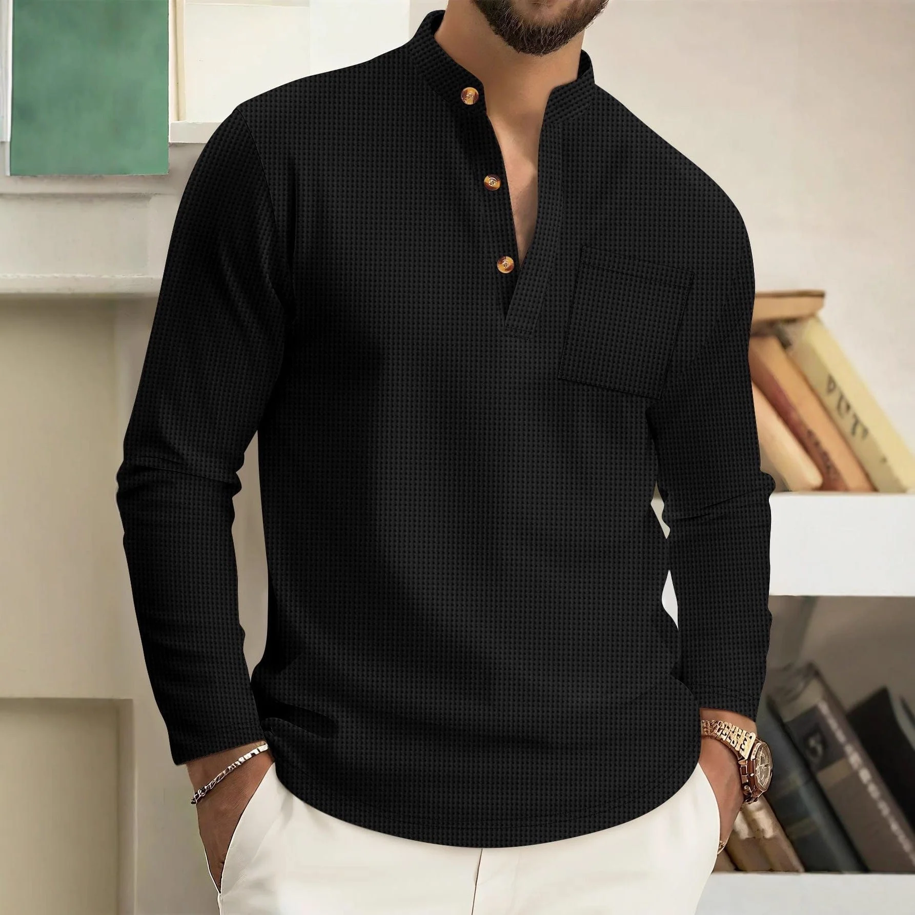 Elias | Leinen Henley Ferran für elegante Herren - Image 3