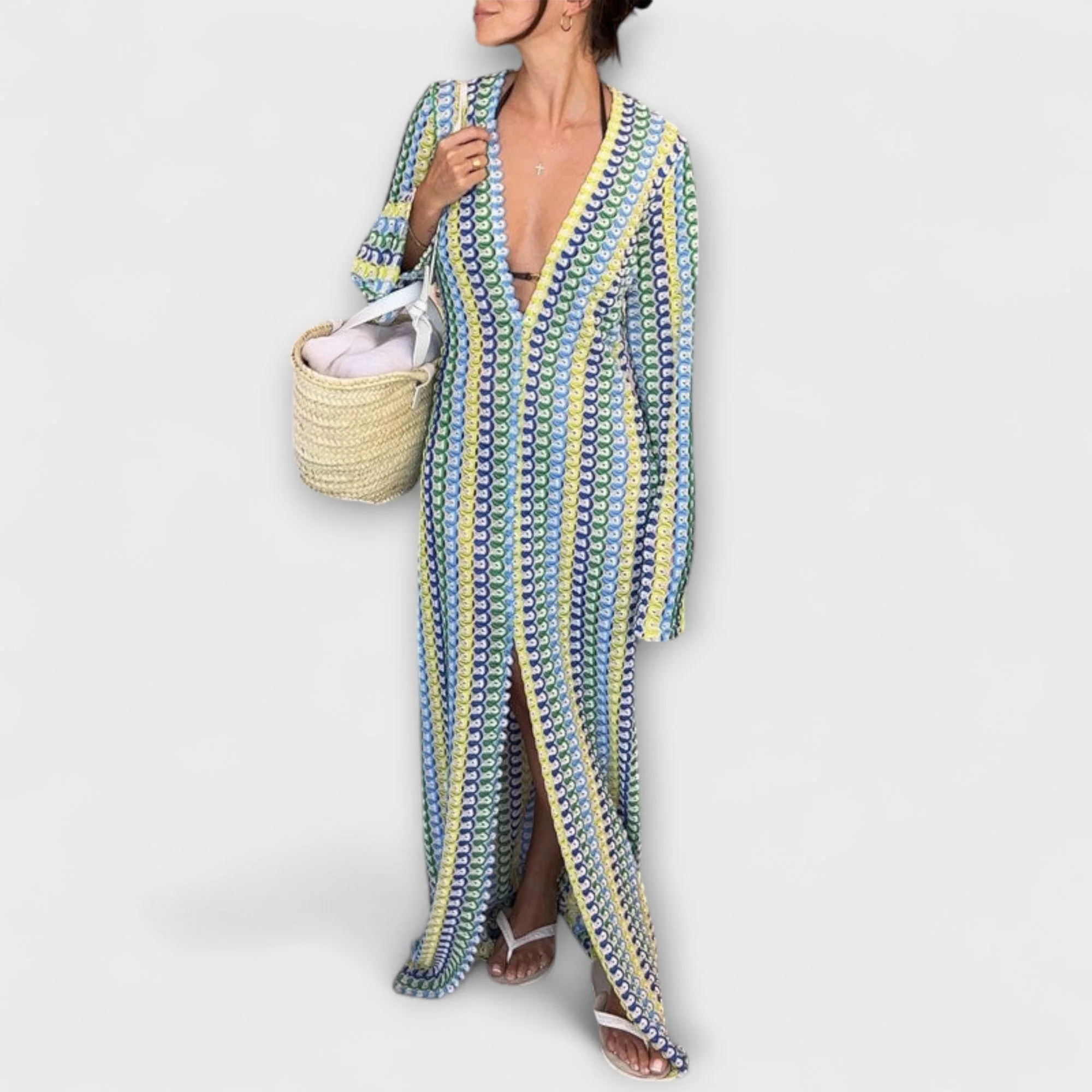 Elina – Maxikleid mit V-Ausschnitt und Urlaubs-Feeling - Image 7