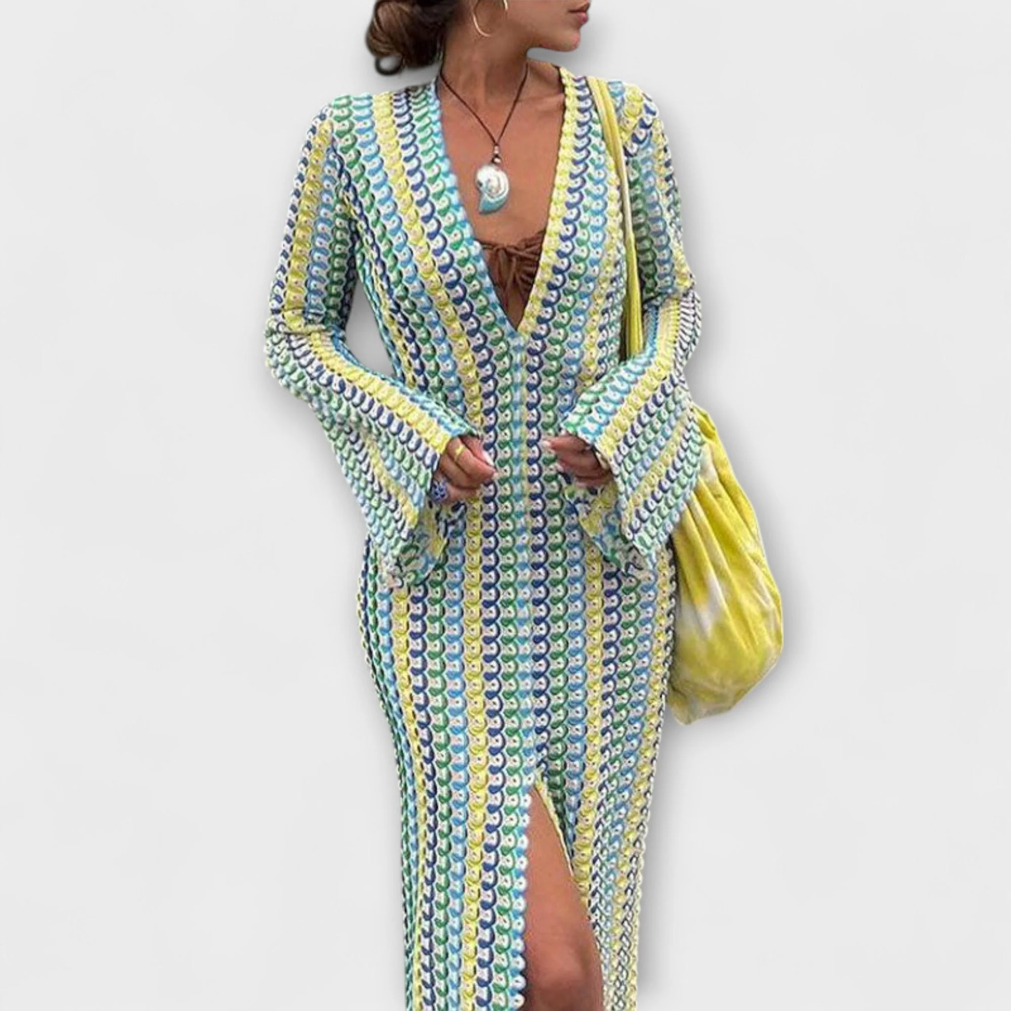 Eliora – Maxikleid mit V-Ausschnitt und Urlaubsflair