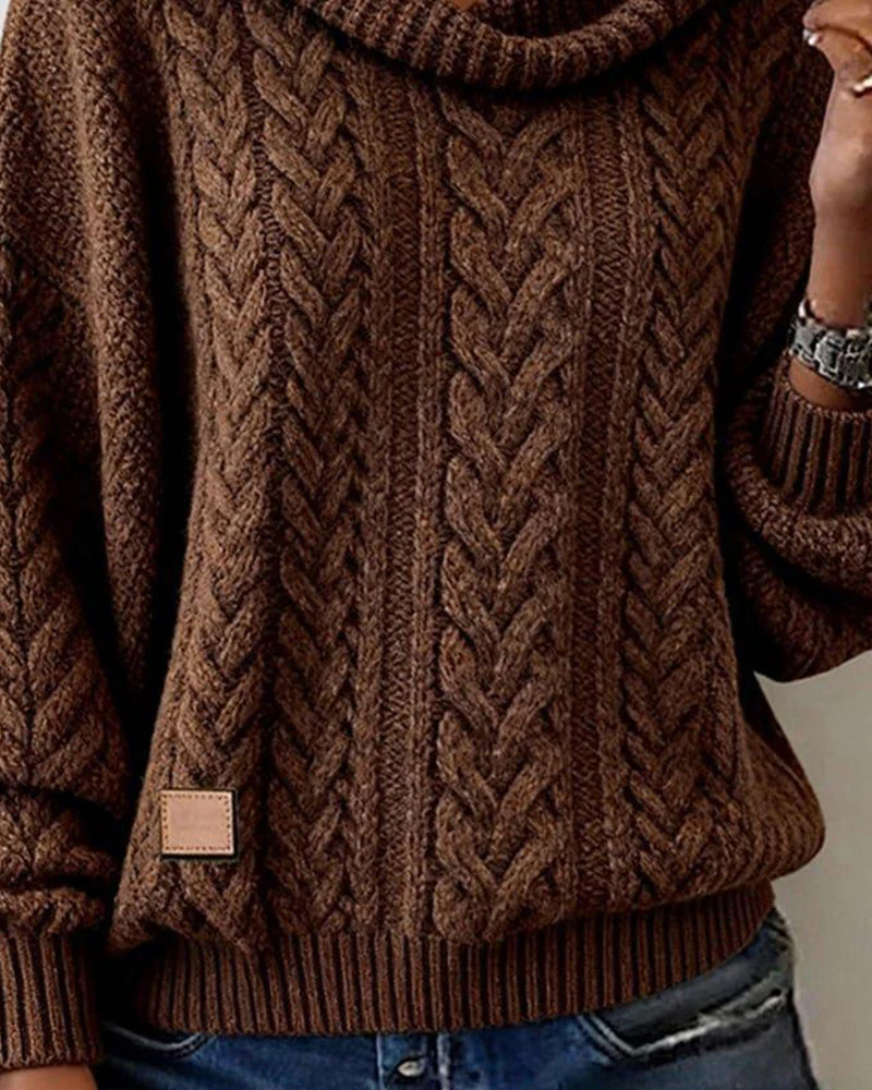 Elisa | Gedrehter Damen Strickpullover in Uni - Image 2