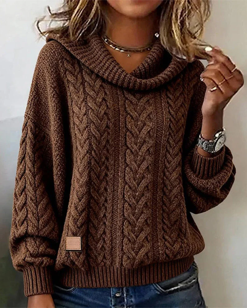 Elisa | Gedrehter Damen Strickpullover in Uni - Image 3
