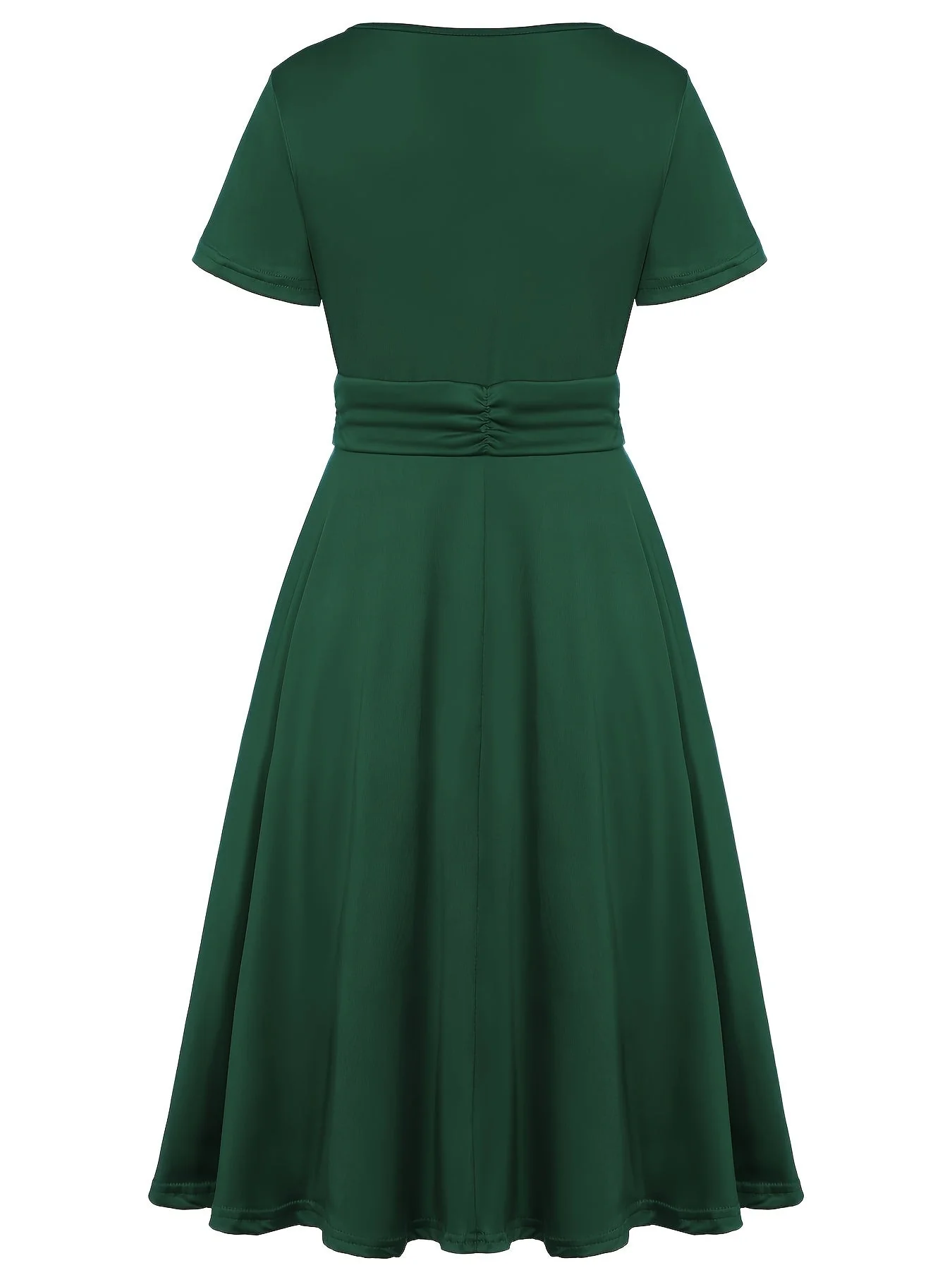 Elisa | V-Ausschnitt Midikleid mit asymmetrischem Saum - Image 11