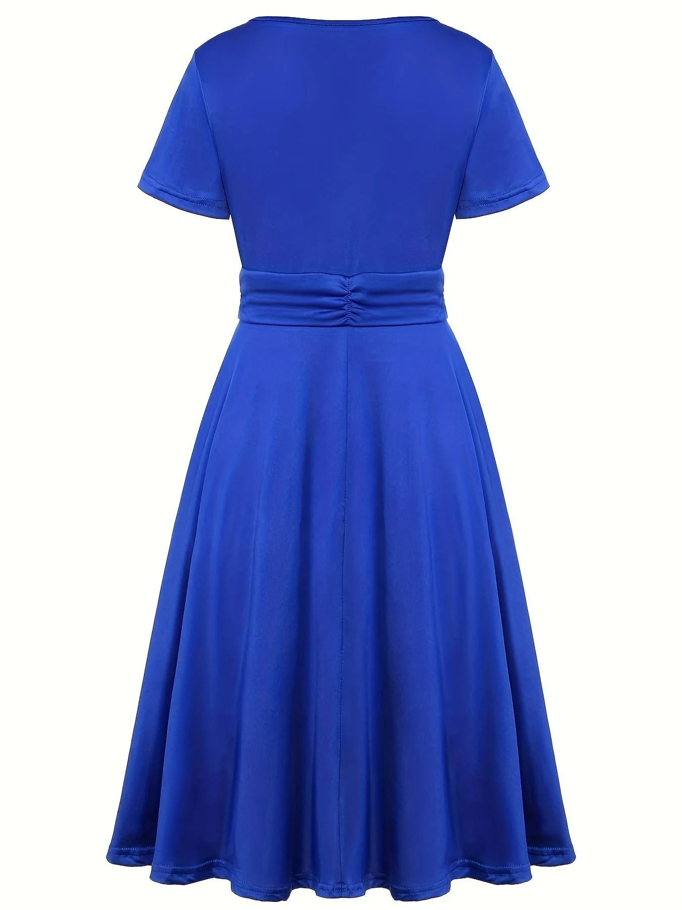Elisa | V-Ausschnitt Midikleid mit asymmetrischem Saum - Image 2