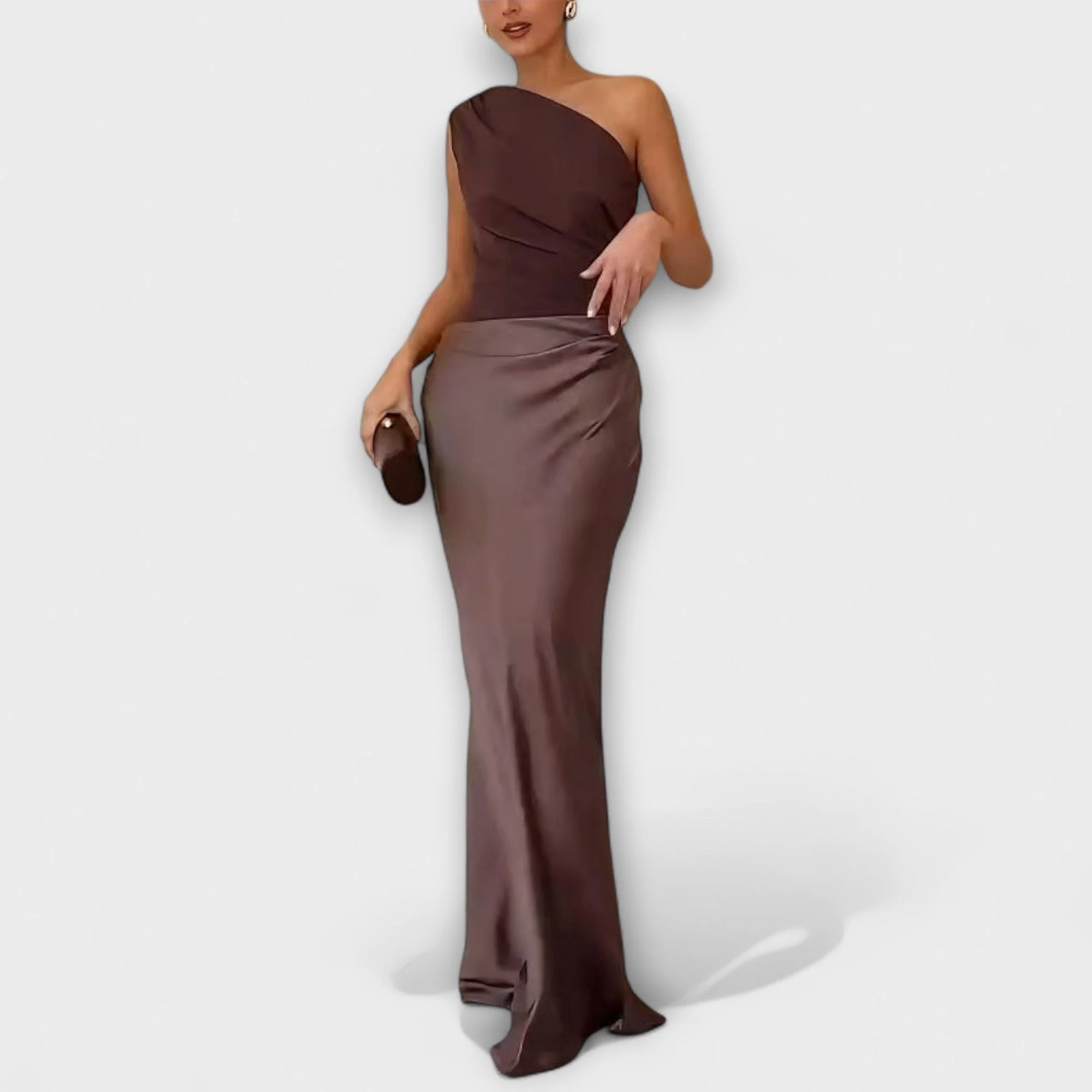 Elissa | Elegantes Ein-Schulter Falten Maxi Kleid - Image 3