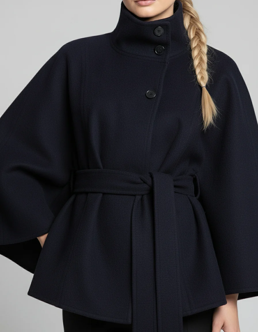 Ella | Modischer Damen Cape-Mantel mit Gürtelakzent - Image 3