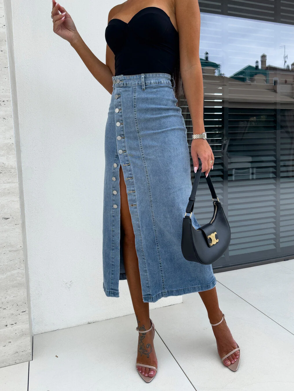 Ember | Eleganter und Stilvoller Figurbetonter Jeansrock - Image 6
