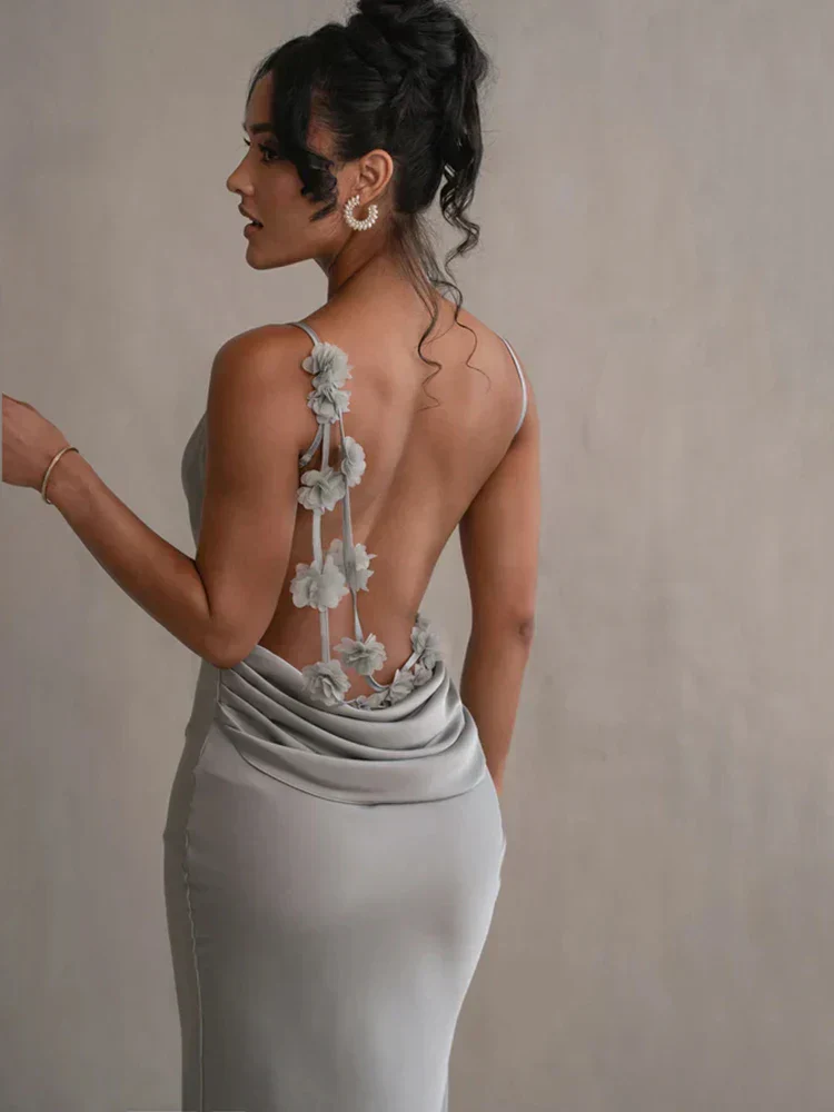 Emily | Maxikleid mit geblümtem Rücken - Image 3