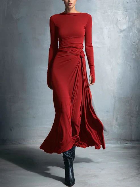Emma | Damen Maxikleid mit seitlichem Knoten - Image 2