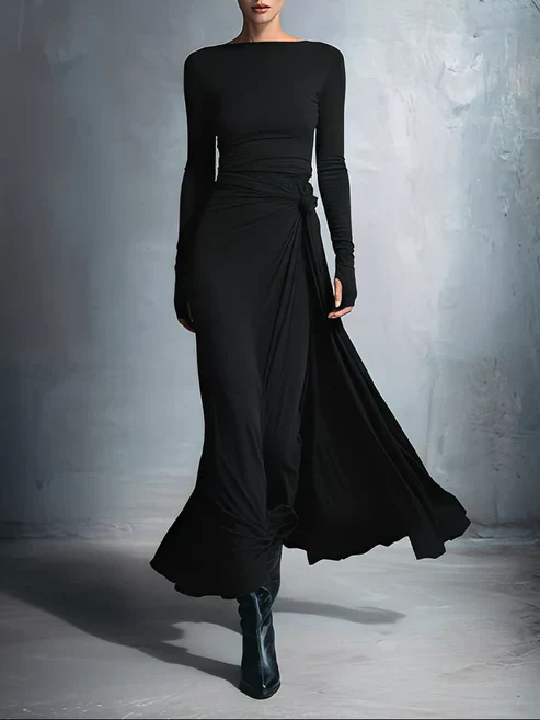 Emma | Damen Maxikleid mit seitlichem Knoten - Image 3
