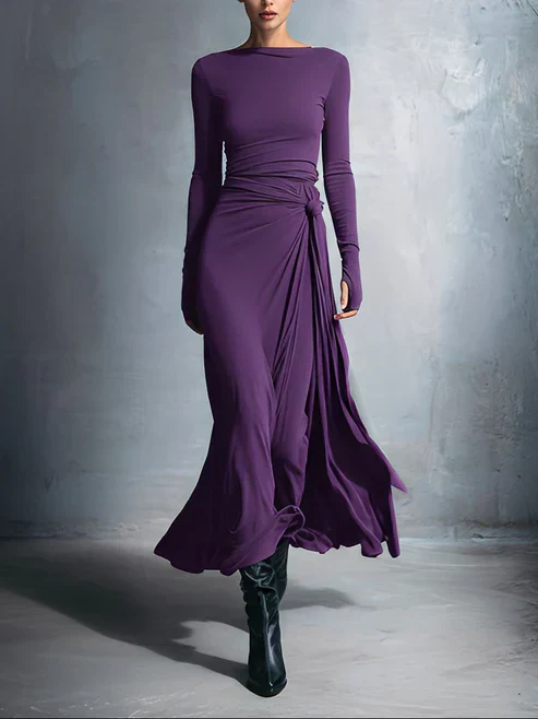 Emma | Damen Maxikleid mit seitlichem Knoten - Image 5