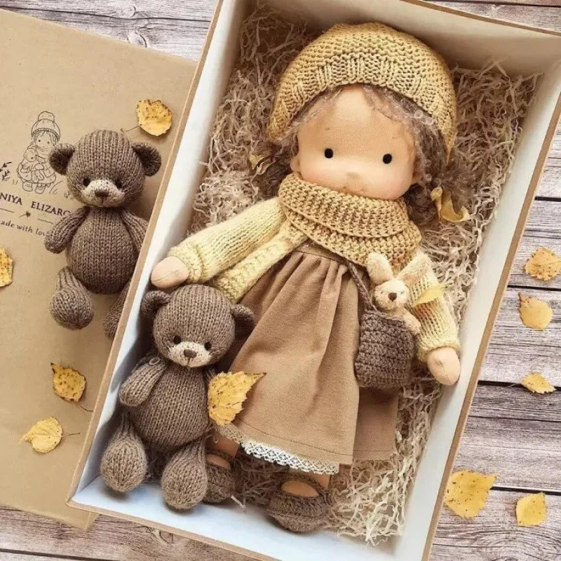 Emma | Handgefertigte Plüschpuppe aus Baumwolle – Waldorf-Kuscheltier mit Stoffbox | Niedlich & kuschelig | Für Kindergeburtstage & Spielspaß im Alltag - Image 29