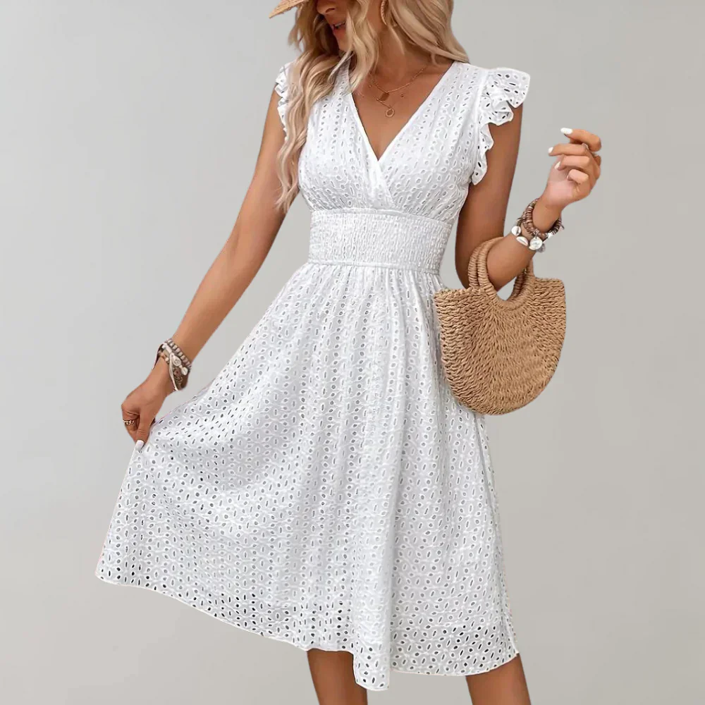 Eunice – Midikleid aus Baumwolle mit bestickten Ösen - Image 5