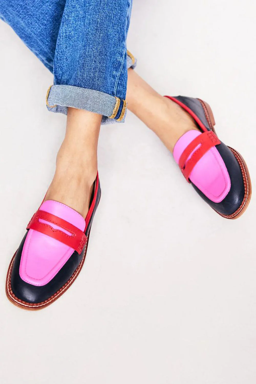 Faius  | Schwarze Loafers mit bunten Details