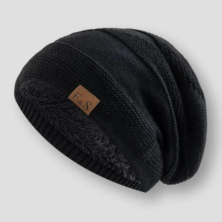 Finn – Gefütterte Strickmütze mit Umschlag Unisex