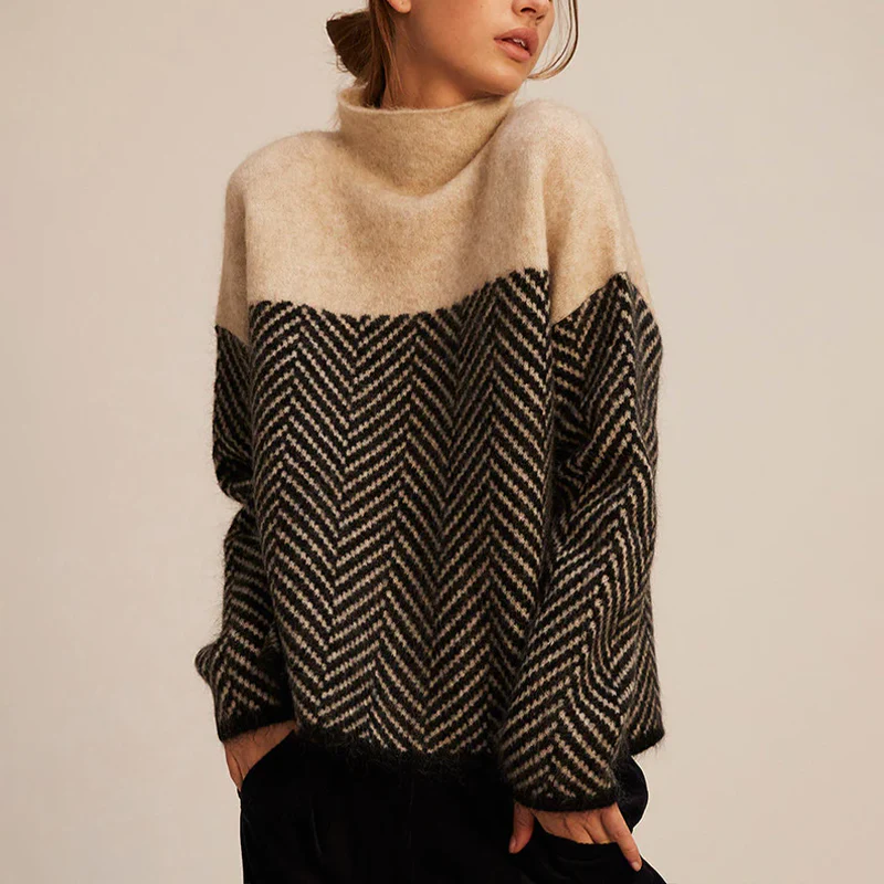 Fischgräten-Pullover – Raffinierte Wärme mit moderner Eleganz