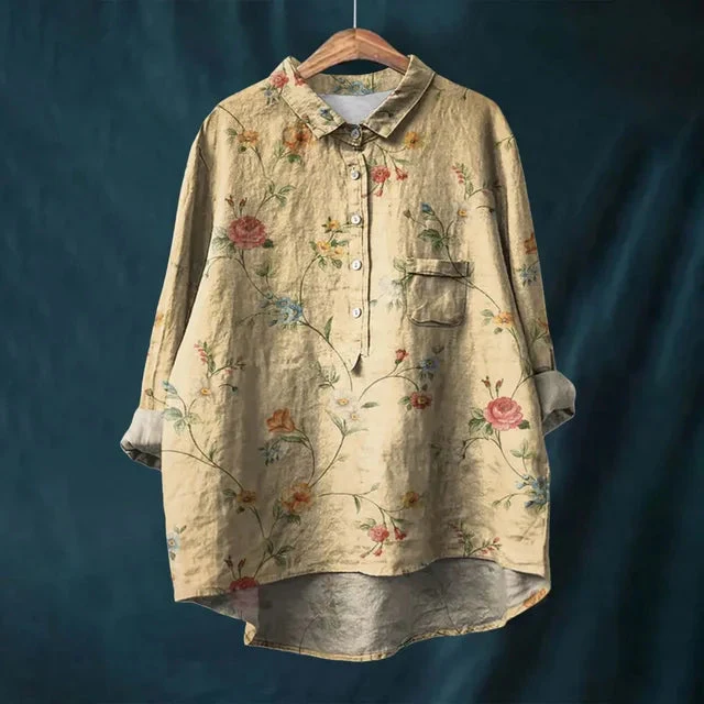 Franziska | Sommerbluse aus Baumwolle mit blühenden Blumen - Image 3