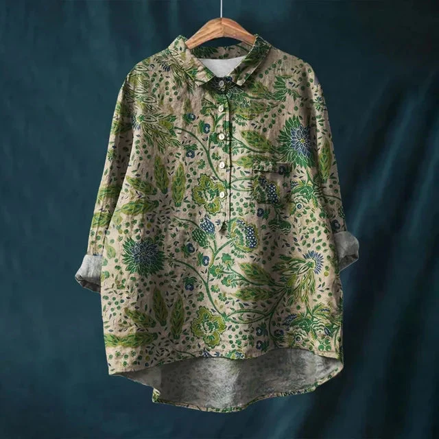 Franziska | Sommerbluse aus Baumwolle mit blühenden Blumen - Image 7