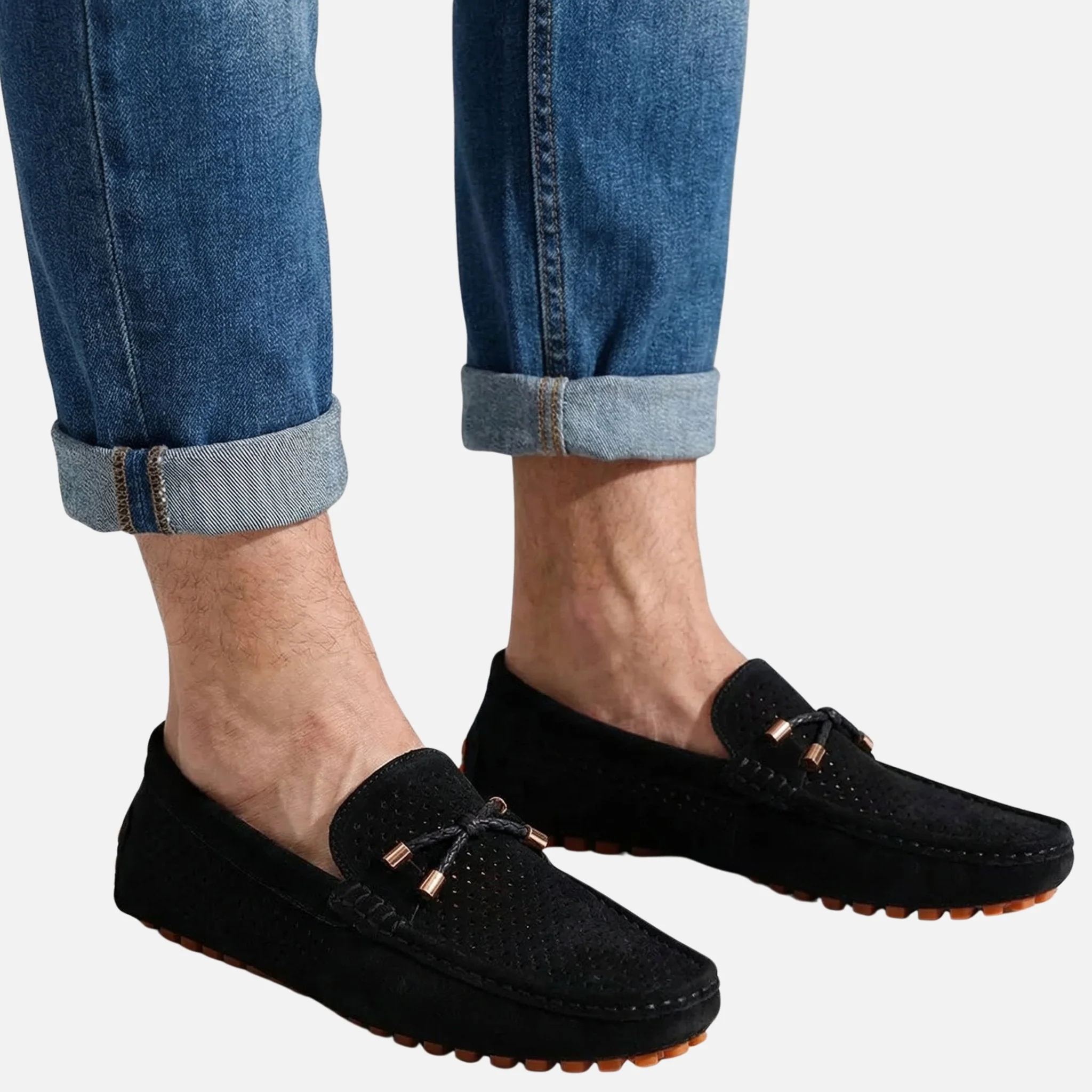 Paul | Herren Freizeit Wildleder-Mokassins Perforierte Schlüpfschuhe – Mokassin Herren - Image 2