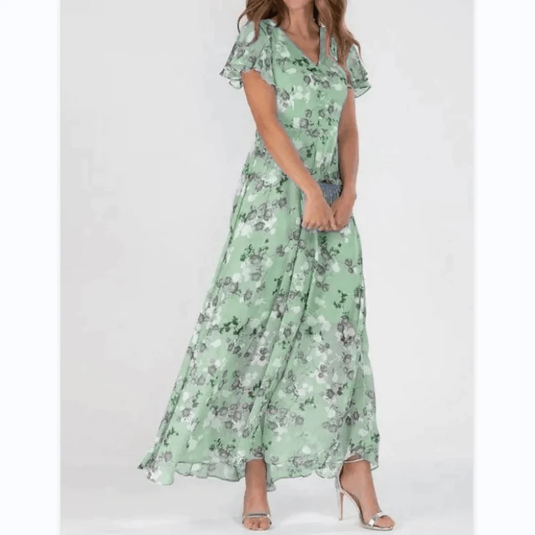 Freya - Damen Sommer Formelles Blumen Hochzeitsgast Kleid - Image 3