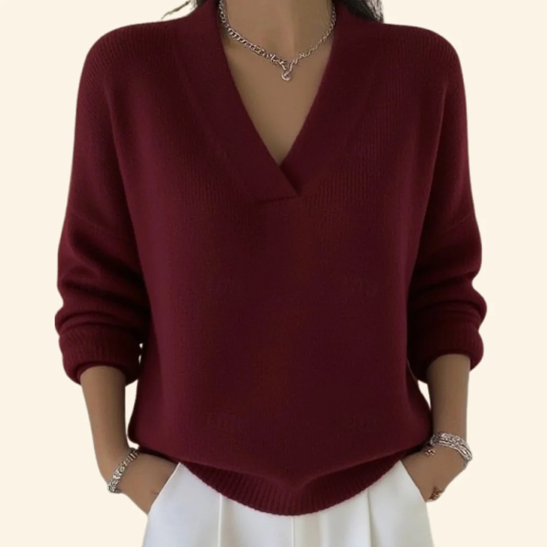 Frieda | Damen V-Ausschnitt Pullover Stil Top