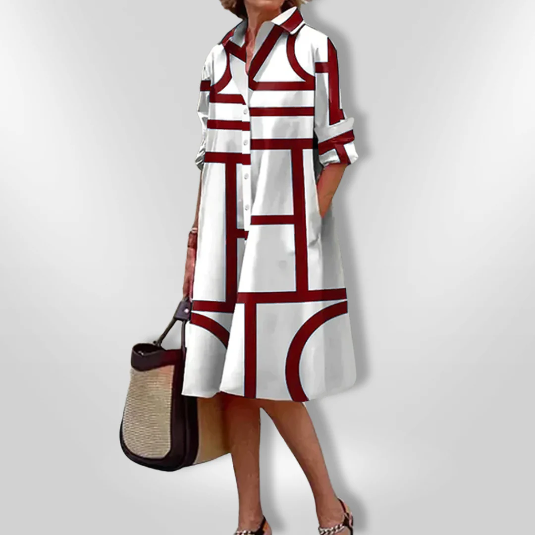 | Geometrisches Muster Midi Kleid